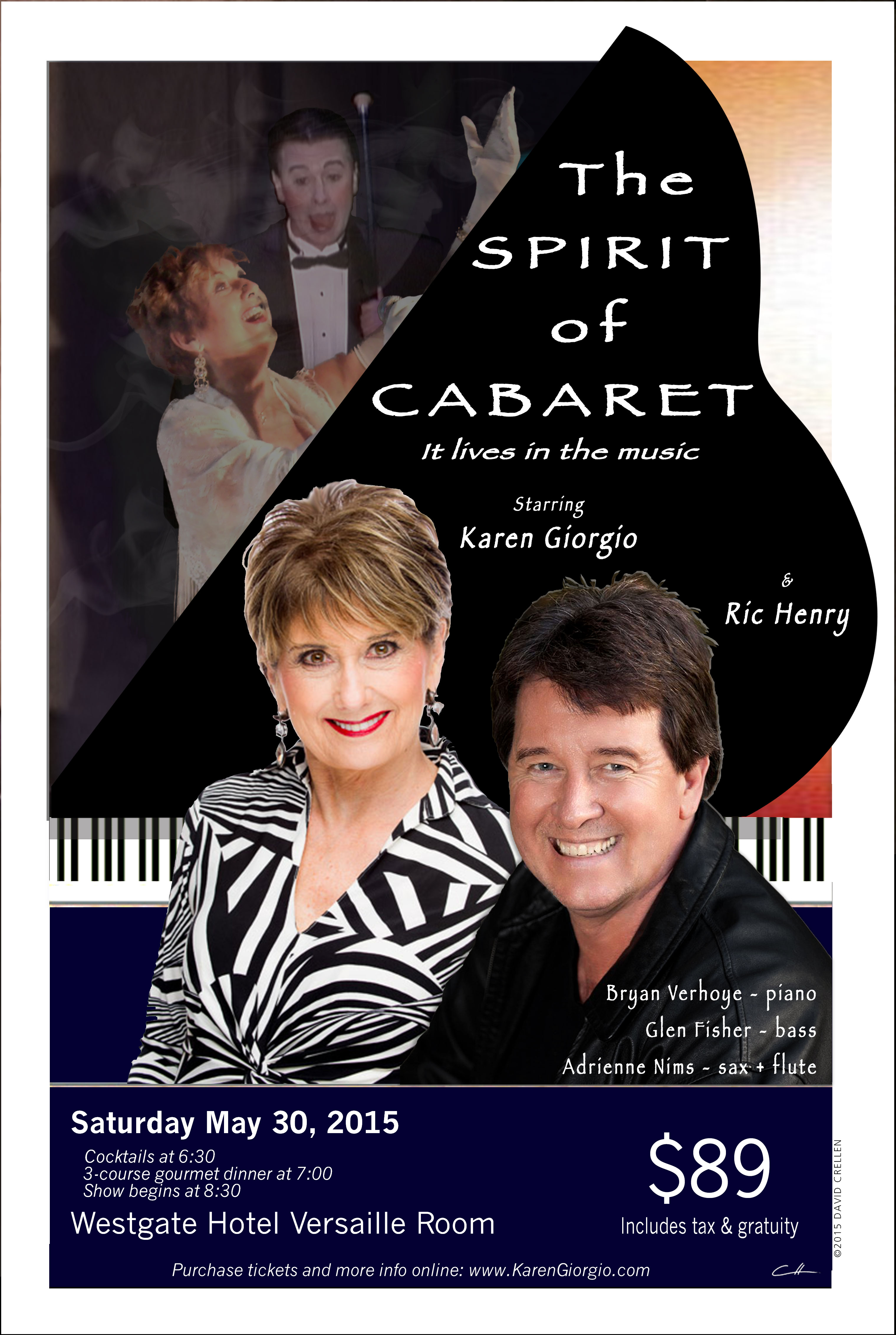 Spirit of Cabaret Dinner Show - poster by David Crellen